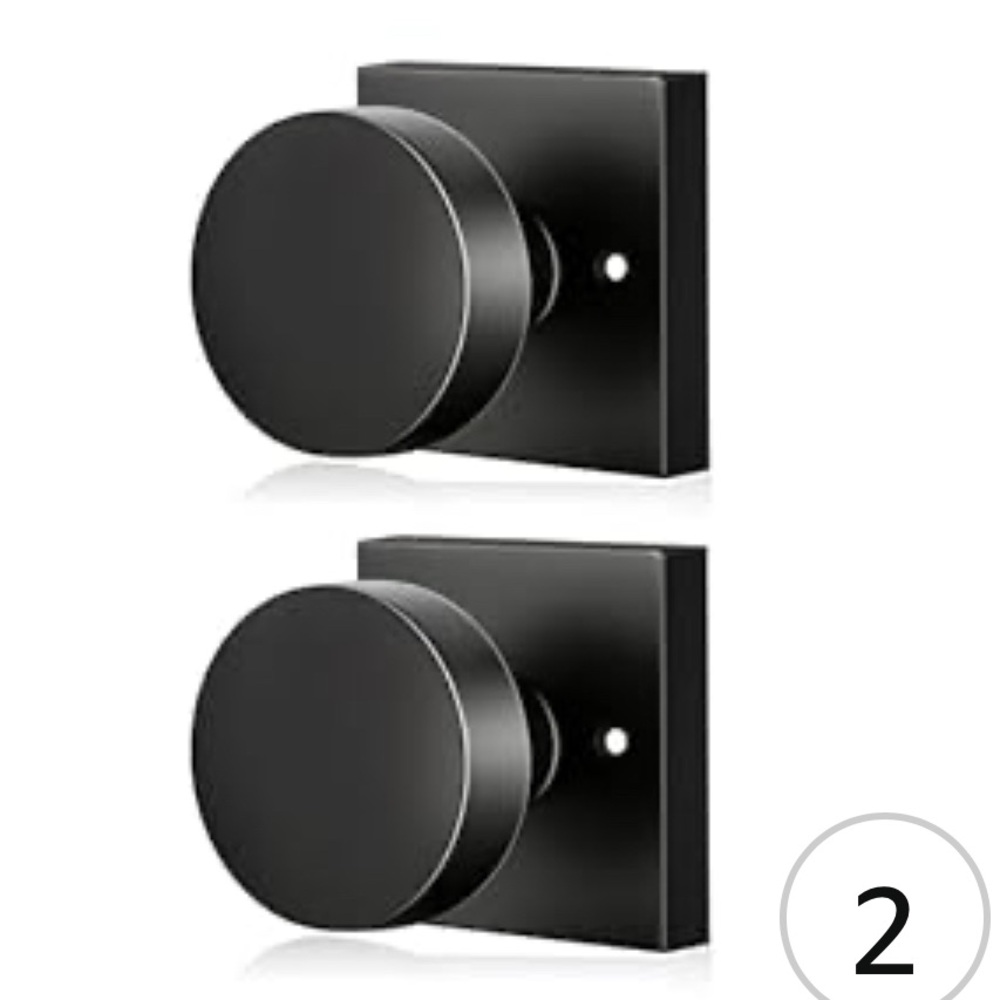 HIMEETIME Matte Black Dummy Door Knob - 2 pack